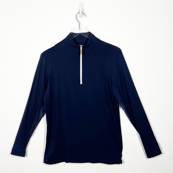 The Tailored Sportsman Womens Size Large Navy Blue Quarter Zip Long Sleeve Shirt - Picture 13 of 14